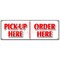 Signmission PICK-UP HERE ORDER HERE BANNER SIGN hamburger pizza french fry ice cream B-72 Pickup Here Order Here - alternate 1